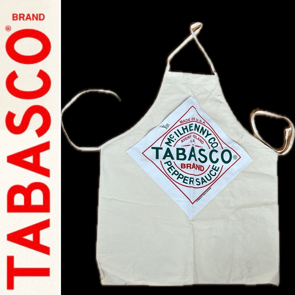 🌶️ Tabasco Chef Bib Apron Bottle Canvas Grilling Kitchen Apron | Green & Red